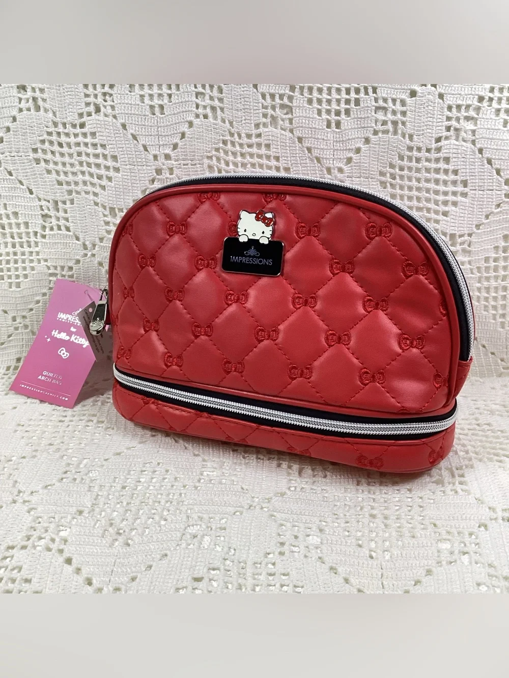 Hello Kitty Quilted Red Impressions Cosmetic Case